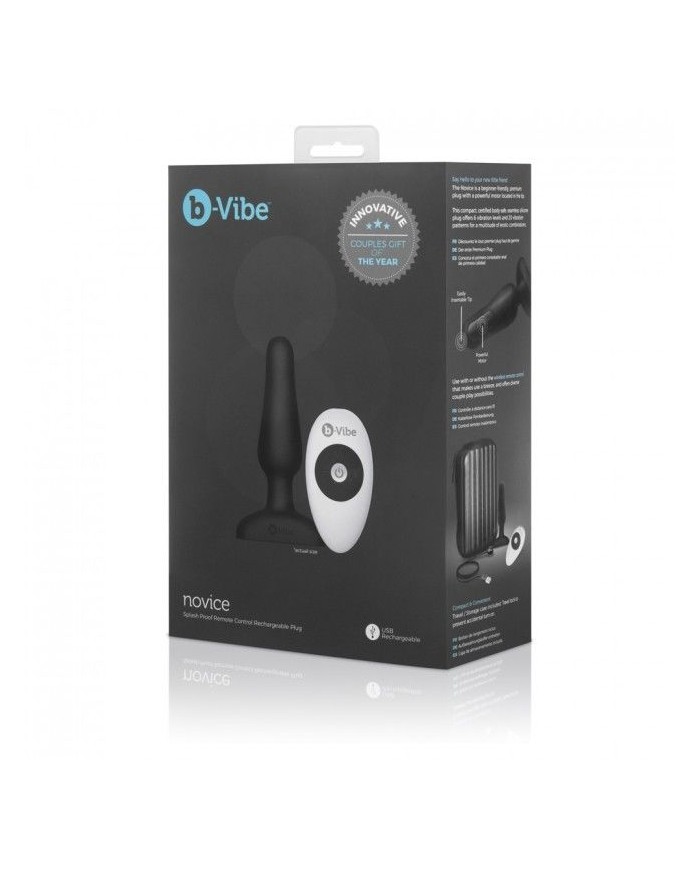 B VIBE NOVICE CONTROL REMOTO ANAL PLUG NEGRO