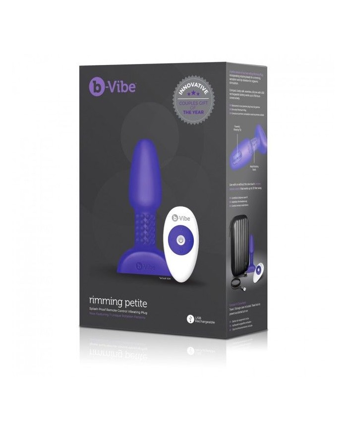 B VIBE RIMMING CONTROL REMOTO ANAL PLUG PETITE LILA