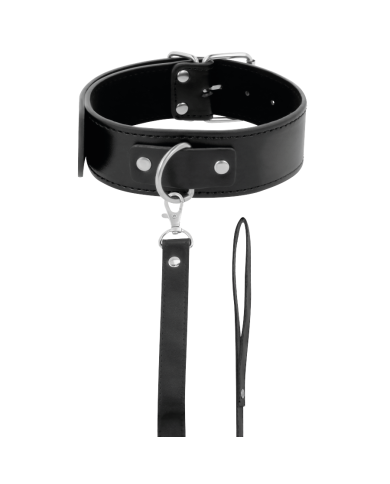 DARKNESS COLLAR DE POSTURA CON CADENA LEATHER DARKNESS COLLAR DE POSTURA CON CADENA LEATHER
