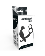 ADDICTED TOYS PLUG ANAL CON ANILLA DOBLE PENE Y TESTICULOS NEGRO