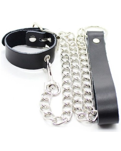 OHMAMA FETISH COLLAR PARA PENE Y CORREA PIEL CON CADENA METALICA OHMAMA FETISH COLLAR PARA PENE Y CORREA PIEL CON CADENA METALICA