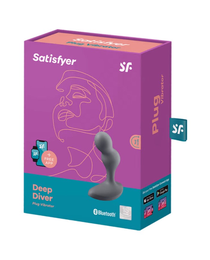 SATISFYER DEEP DIVER PLUG VIBRADOR APP GRIS