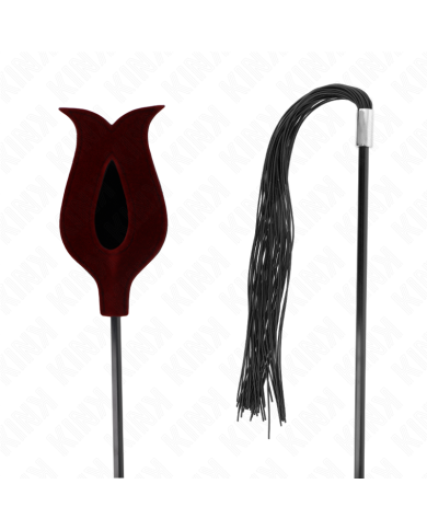 KINK LATIGO DE BORLA DE SILICONA CON FORMA DE ROSA 45 CM KINK LATIGO DE BORLA DE SILICONA CON FORMA DE ROSA 45 CM