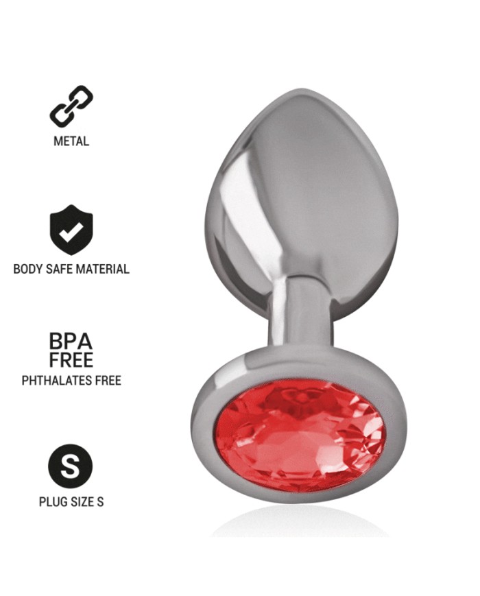 INTENSE PLUG ANAL METAL ALUMINIO CON CRISTAL ROJO TALLA S