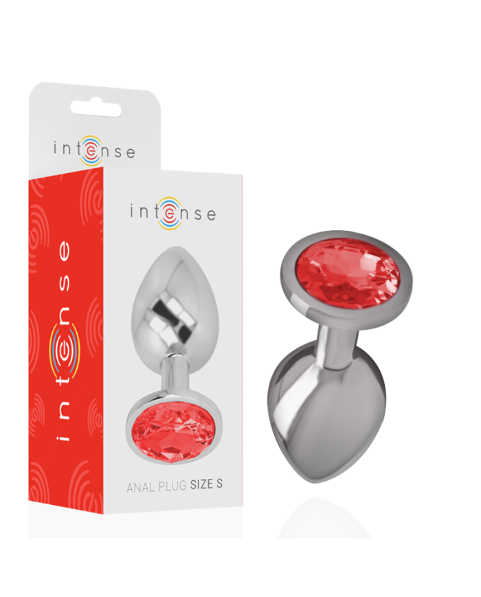 INTENSE PLUG ANAL METAL ALUMINIO CON CRISTAL ROJO TALLA S