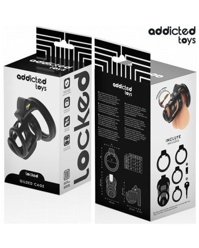 ADDICTED TOYS LOCKED GILDEN CAGE JAULA PARA PENE DE SILICONA 85 CM