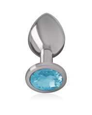 INTENSE PLUG ANAL METAL ALUMINIO CON CRISTAL AZUL TALLA M