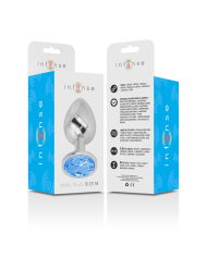 INTENSE PLUG ANAL METAL ALUMINIO CON CRISTAL AZUL TALLA M