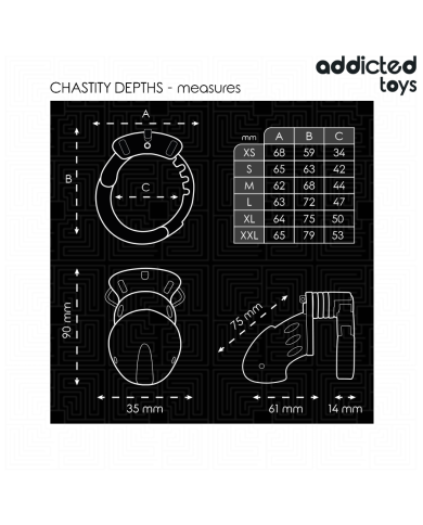 ADDICTED TOYS LOCKED CHASTITY DEPTHS JAULA PARA PENE 75 CM