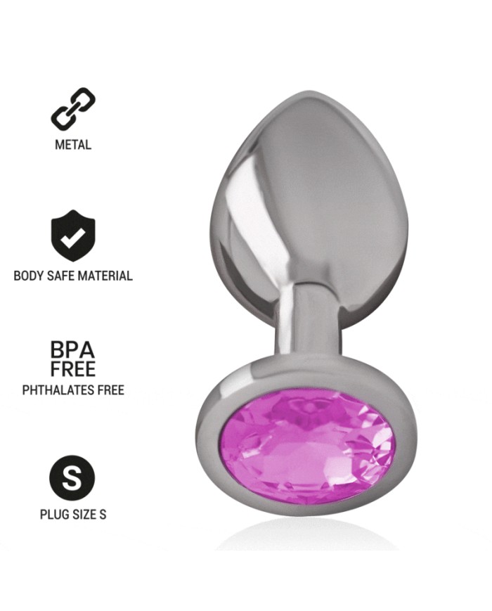 INTENSE PLUG ANAL METAL ALUMINIO CON CRISTAL ROSA TALLA S