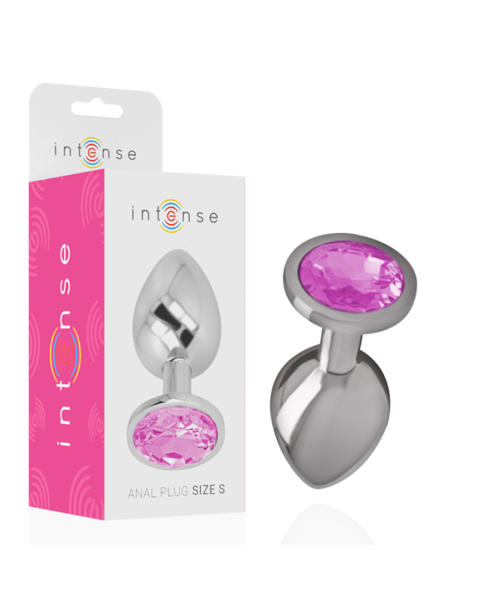 INTENSE PLUG ANAL METAL ALUMINIO CON CRISTAL ROSA TALLA S