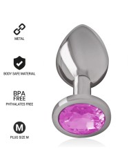 INTENSE PLUG ANAL METAL ALUMINIO CON CRISTAL ROSA TALLA M