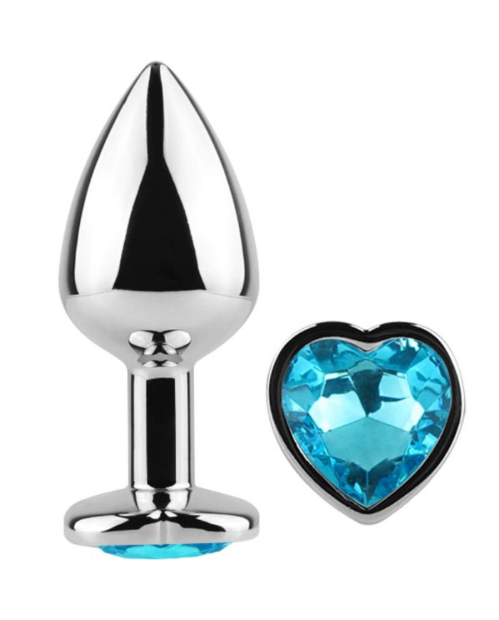 SECRETPLAY METAL BUTT PLUG CORAZoN AZUL TALLA S 7 CM