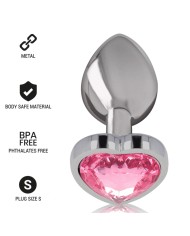 INTENSE PLUG ANAL METAL ALUMINIO CORAZoN ROSA TALLA S