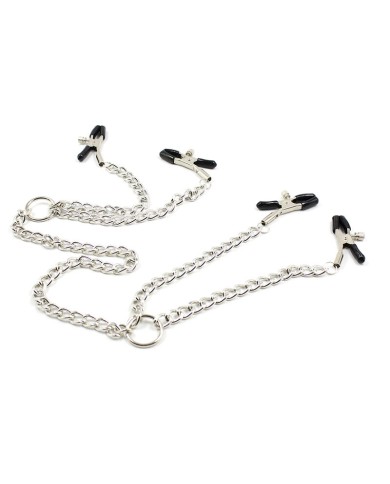 OHMAMA FETISH 4 PINZAS PEZONES CON CADENAS OHMAMA FETISH 4 PINZAS PEZONES CON CADENAS