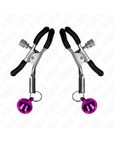 KINK PINZAS PARA PEZONES CON CAMPANILLA VIOLETA 6 CM KINK PINZAS PARA PEZONES CON CAMPANILLA VIOLETA 6 CM