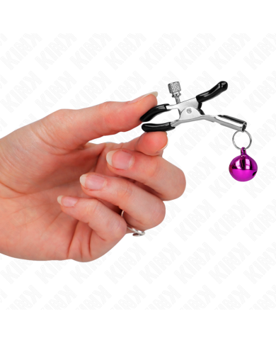 KINK PINZAS PARA PEZONES CON CAMPANILLA VIOLETA 6 CM KINK PINZAS PARA PEZONES CON CAMPANILLA VIOLETA 6 CM