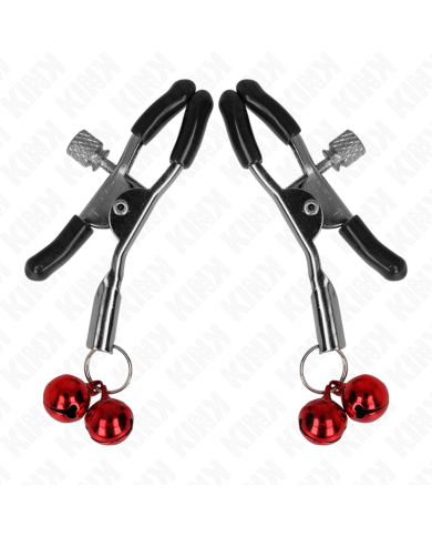 KINK PINZAS PARA PEZONES CON DOBLE CAMPANILLA ROJO 6 CM KINK PINZAS PARA PEZONES CON DOBLE CAMPANILLA ROJO 6 CM