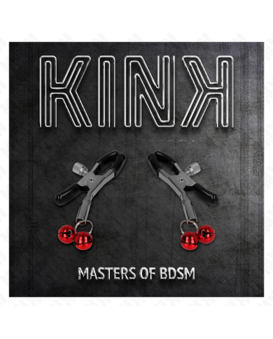 KINK PINZAS PARA PEZONES CON DOBLE CAMPANILLA ROJO 6 CM KINK PINZAS PARA PEZONES CON DOBLE CAMPANILLA ROJO 6 CM