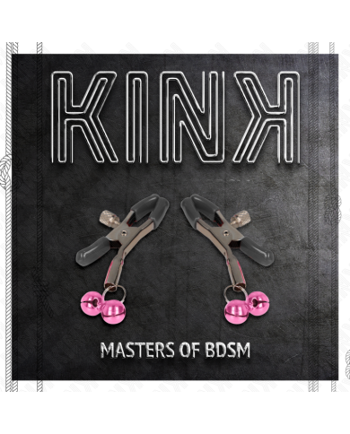 KINK PINZAS PARA PEZONES CON DOBLE CAMPANILLA ROSA 6 CM KINK PINZAS PARA PEZONES CON DOBLE CAMPANILLA ROSA 6 CM