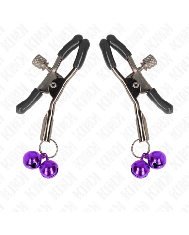 KINK PINZAS PARA PEZONES CON DOBLE CAMPANILLA VIOLETA 6 CM KINK PINZAS PARA PEZONES CON DOBLE CAMPANILLA VIOLETA 6 CM
