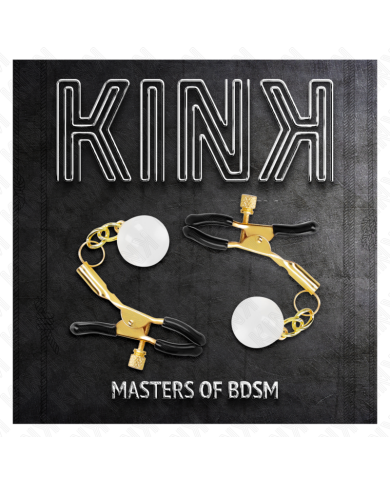 KINK PINZAS PARA PEZONES DORADAS CON COLGANTE DE VIDRIO 6 CM KINK PINZAS PARA PEZONES DORADAS CON COLGANTE DE VIDRIO 6 CM
