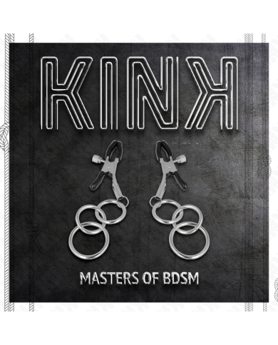 KINK PINZAS PARA PEZONES CON 3 AROS 6 CM KINK PINZAS PARA PEZONES CON 3 AROS 6 CM
