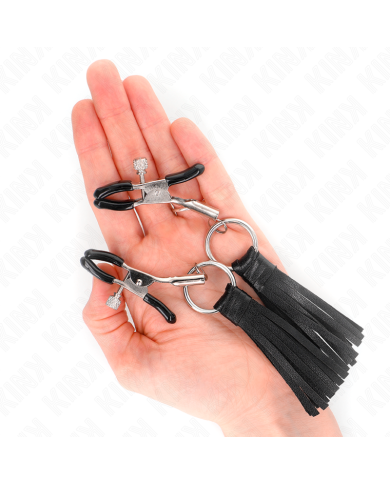 KINK PINZAS PARA PEZONES CON BORLAS DE POLIPIEL 6 CM KINK PINZAS PARA PEZONES CON BORLAS DE POLIPIEL 6 CM