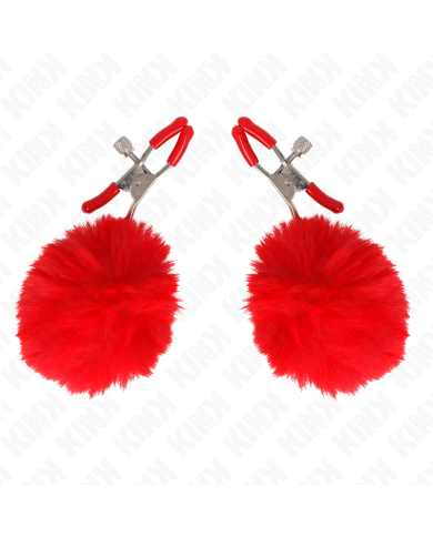 KINK PINZAS PARA PEZONES CON POMPON ROJO 6 CM KINK PINZAS PARA PEZONES CON POMPON ROJO 6 CM