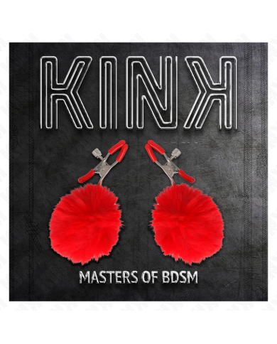 KINK PINZAS PARA PEZONES CON POMPON ROJO 6 CM KINK PINZAS PARA PEZONES CON POMPON ROJO 6 CM