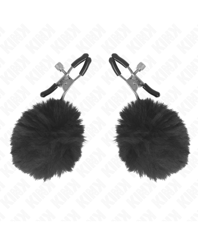 KINK PINZAS PARA PEZONES CON POMPON NEGRO 6 CM KINK PINZAS PARA PEZONES CON POMPON NEGRO 6 CM