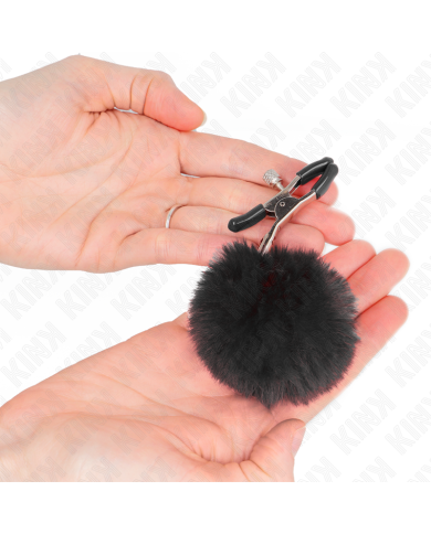 KINK PINZAS PARA PEZONES CON POMPON NEGRO 6 CM KINK PINZAS PARA PEZONES CON POMPON NEGRO 6 CM