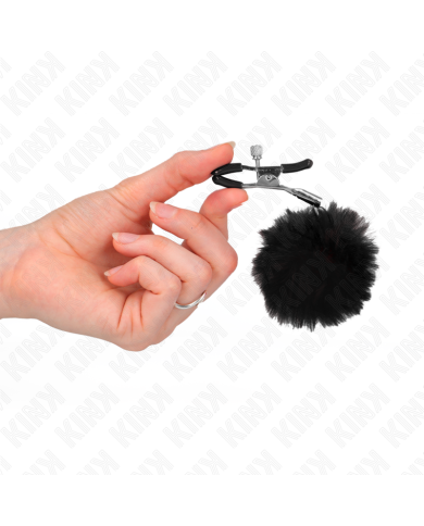 KINK PINZAS PARA PEZONES CON POMPON NEGRO 6 CM KINK PINZAS PARA PEZONES CON POMPON NEGRO 6 CM