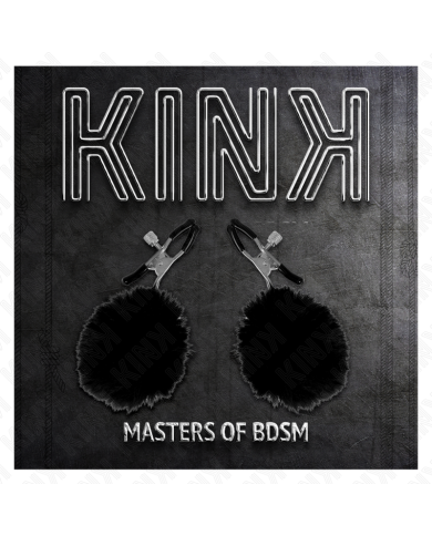 KINK PINZAS PARA PEZONES CON POMPON NEGRO 6 CM KINK PINZAS PARA PEZONES CON POMPON NEGRO 6 CM