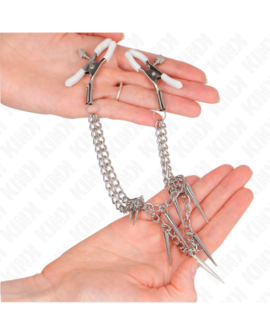 KINK PINZAS PARA PEZONES CON CADENA DE PUAS 30 CM KINK PINZAS PARA PEZONES CON CADENA DE PUAS 30 CM