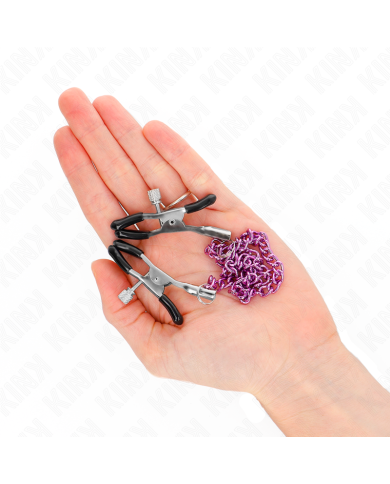 KINK PINZAS PARA PEZONES CON CADENA VIOLETA 30 CM KINK PINZAS PARA PEZONES CON CADENA VIOLETA 30 CM