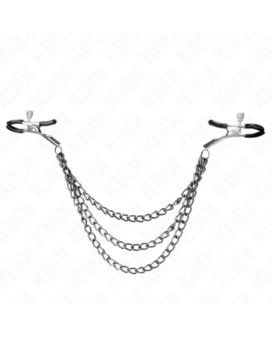 KINK PINZAS PARA PEZONES CON TRIPLE CADENA NEGRO 20 23 28 CM KINK PINZAS PARA PEZONES CON TRIPLE CADENA NEGRO 20 23 28 CM