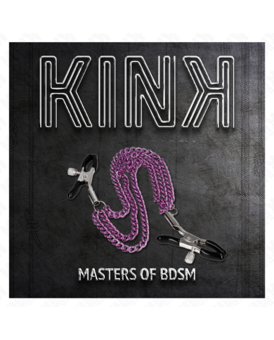 KINK PINZAS PARA PEZONES CON TRIPLE CADENA VIOLETA 20 23 28 CM KINK PINZAS PARA PEZONES CON TRIPLE CADENA VIOLETA 20 23 28 CM