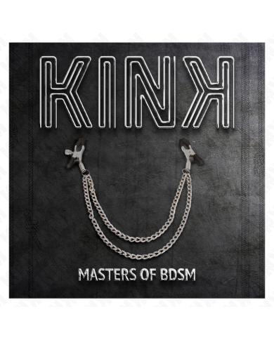 KINK PINZAS PARA PEZONES CON DOBLE CADENA GRUESA PLATEADO 20 23 CM KINK PINZAS PARA PEZONES CON DOBLE CADENA GRUESA PLATEADO 20 23 CM