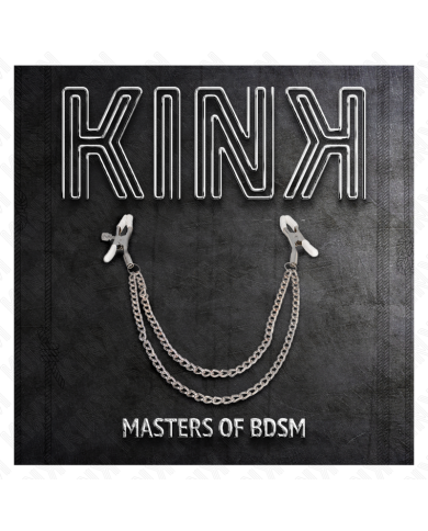 KINK PINZAS PARA PEZONES CON DOBLE CADENA FINA PLATEADO 20 23 CM KINK PINZAS PARA PEZONES CON DOBLE CADENA FINA PLATEADO 20 23 CM