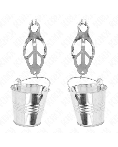 KINK PINZAS PARA PEZONES ESTILO JAPONES CON CUBOS PLATEADO