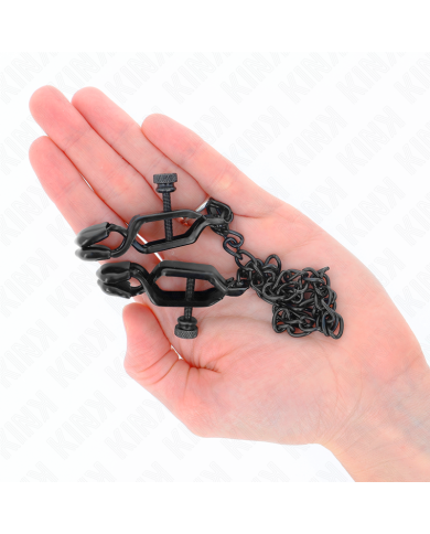 KINK PINZAS PARA PEZONES PLANAS NEGRO CON CADENA NEGRO 30 CM KINK PINZAS PARA PEZONES PLANAS NEGRO CON CADENA NEGRO 30 CM