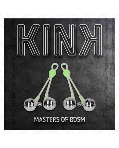 KINK PINZAS PARA PEZONES LUMINOSAS FORMA CALABERA CON CASCABEL SONORO AJUSTABLE VERDE PLATEADO KINK PINZAS PARA PEZONES LUMINOSAS FORMA CALABERA CON CASCABEL SONORO AJUSTABLE VERDE PLATEADO
