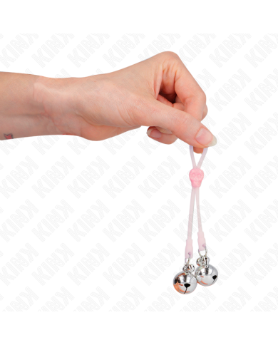 KINK PINZAS PARA PEZONES LUMINOSAS FORMA CALABERA CON CASCABEL SONORO AJUSTABLE ROSA PLATEADO KINK PINZAS PARA PEZONES LUMINOSAS FORMA CALABERA CON CASCABEL SONORO AJUSTABLE ROSA PLATEADO