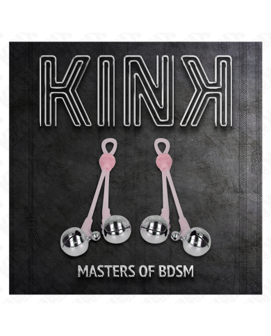 KINK PINZAS PARA PEZONES LUMINOSAS FORMA CALABERA CON CASCABEL SONORO AJUSTABLE ROSA PLATEADO KINK PINZAS PARA PEZONES LUMINOSAS FORMA CALABERA CON CASCABEL SONORO AJUSTABLE ROSA PLATEADO