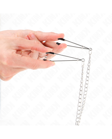 KINK PINZAS PARA PEZONES Y CLITORIS CON CADENA 30 CM MODELO 1 KINK PINZAS PARA PEZONES Y CLITORIS CON CADENA 30 CM MODELO 1