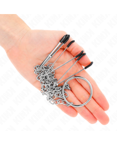 KINK PINZAS PARA PEZONES Y CLITORIS CON CADENA 30 CM MODELO 1 KINK PINZAS PARA PEZONES Y CLITORIS CON CADENA 30 CM MODELO 1