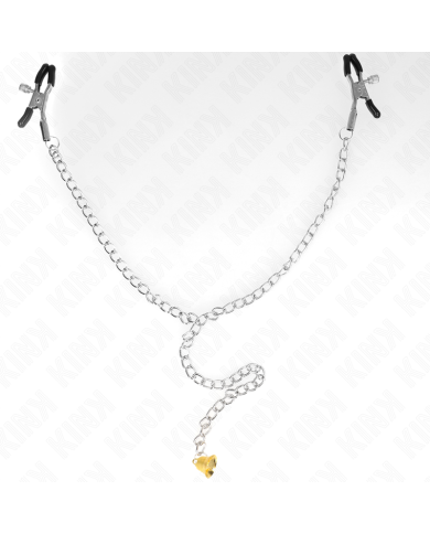 KINK PINZAS PARA PEZONES CON CAMPANA CASCABEL DORADO Y CADENA 30 CM KINK PINZAS PARA PEZONES CON CAMPANA CASCABEL DORADO Y CADENA 30 CM