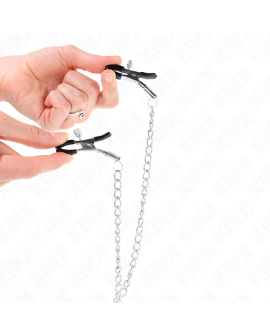 KINK PINZAS PARA PEZONES Y CLITORIS CON CADENA 30 CM MODELO 2 KINK PINZAS PARA PEZONES Y CLITORIS CON CADENA 30 CM MODELO 2