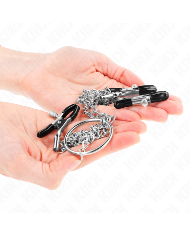 KINK PINZAS PARA PEZONES Y CLITORIS CON CADENA 30 CM MODELO 2 KINK PINZAS PARA PEZONES Y CLITORIS CON CADENA 30 CM MODELO 2